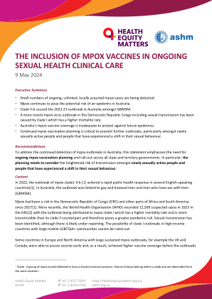 将 Mpox 疫苗纳入持续性健康临床护理